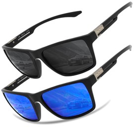 Polarized Sunglasses Men Women, Sport Sunglasses Men Black, Retro TR90 Ultralight Frame, UV400 HD Golf/Driving/Fishing/Travel Glasses/Outdoor Sports Fashion