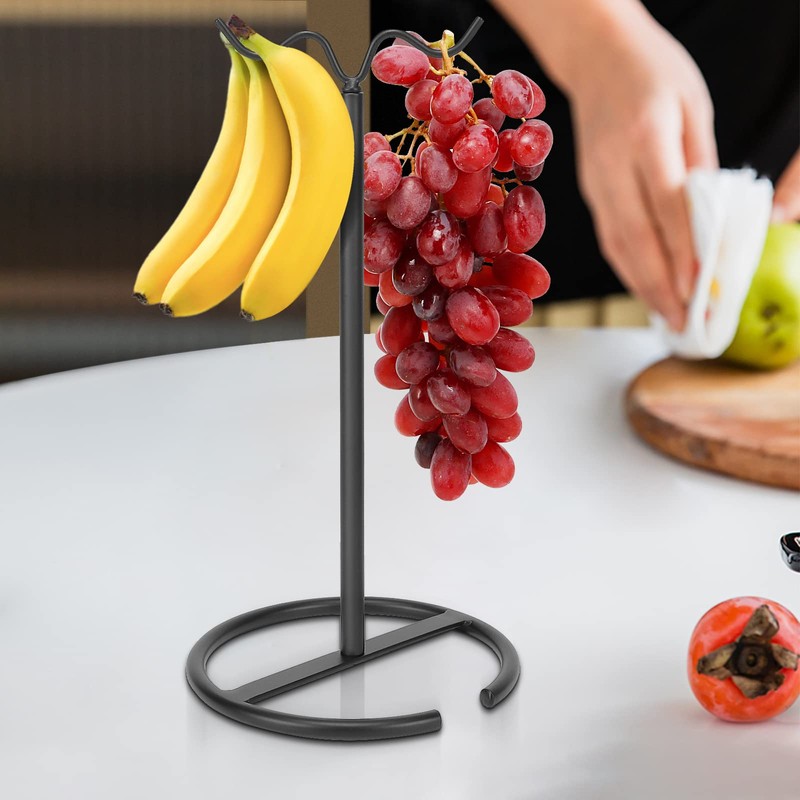 Winmien Double Hooks Standing Banana Holder, Banana Hanger Tree Stand