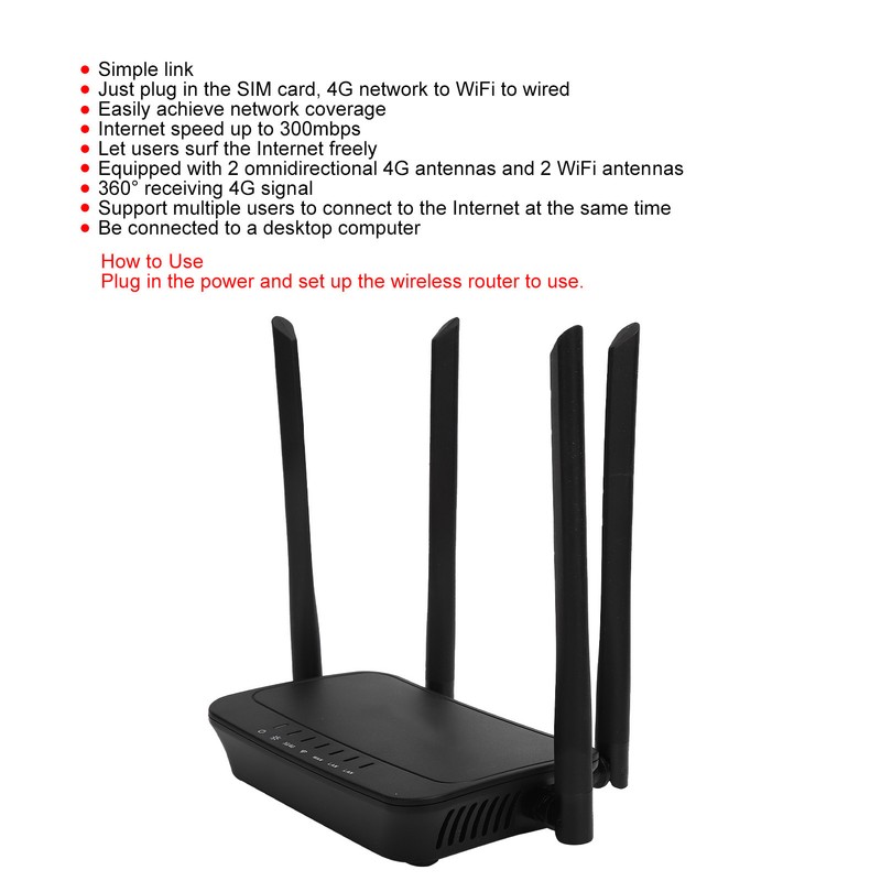 EDUP 4G Wireless Router 300Mbps Signals 360° with Antennas EP‑9531