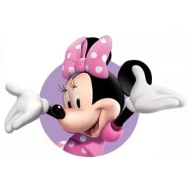 WiggleWalls 9 Inch MINNIE MOUSE BOW Decal Polka Dot Pink Dress Cameo Removable Wall Sticker