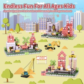 LFZXKJKJ Magnetic Building Blocks, 128 PCS Construction Toys for Kids Ages 3+, Magnetic Blocks Road with Car Magnet Tiles Cubes, Christmas Birthday Gifts - Creative Engineering Kit for Boys & Girls