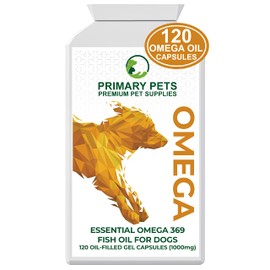 Primary Pets Premium Pet Supplies - Omega 3 fish oil for dogs 1000mg Omega 3 Gel Capsules. For Dry Skin, Allergies, Stiff Joints and, Dog Heart Supplement Dogs omega 3 Fish oil for dogs uk