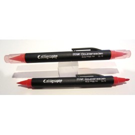 ITOYA SET OF 2 ITOYA CL-10 DUAL SIDED CALLIGRAPHY PENS-RED