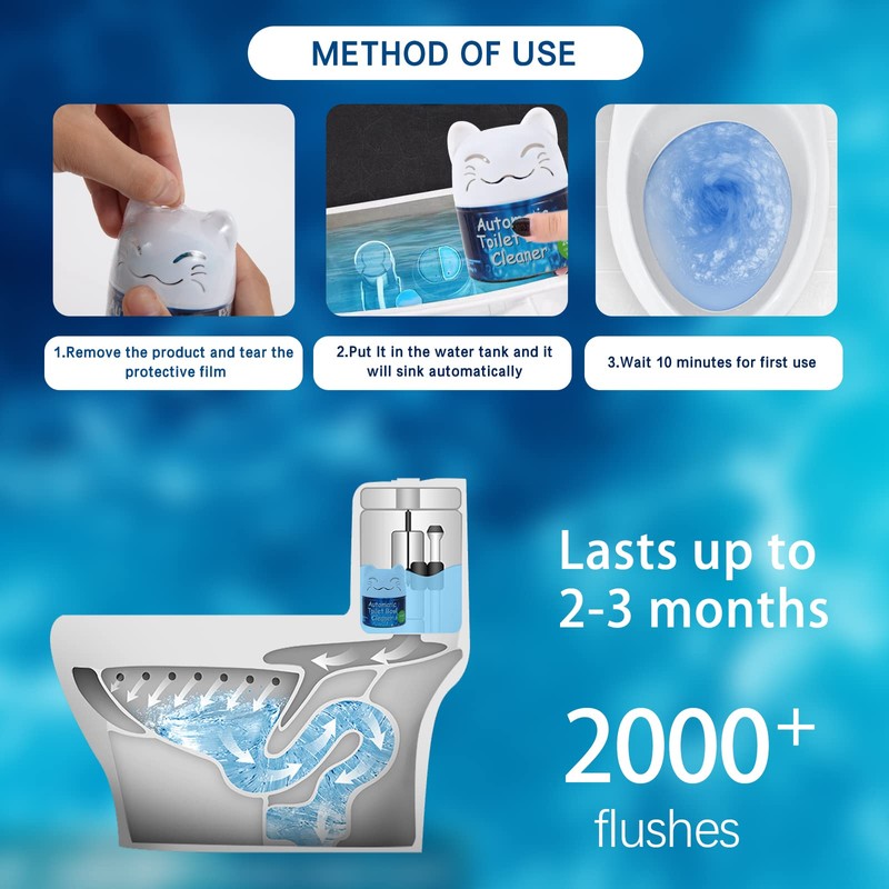 Simple Life Toilet Bowl Cleaner, Automatic Toilet Bowl Cleaner, Long-Lasting