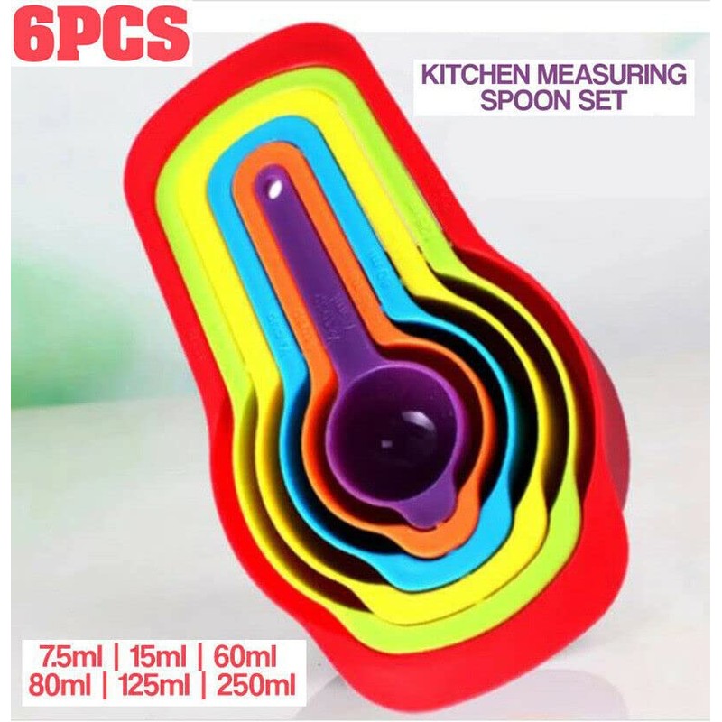 Buy-Simplicity® 6Pcs Rainbow Measuring Spoon Set,Stackable Combination Measuring Cup Tools,