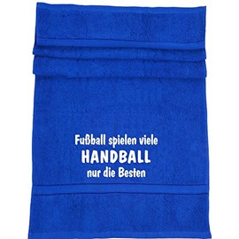 Football Play Many, Handball Only the Best; Bath Towel Sport, Royal Blue