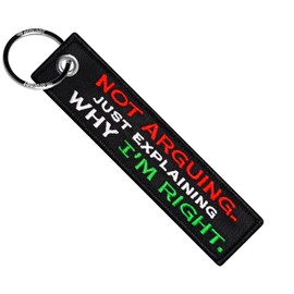 Llavero de botín para motocicletas, scooters, coches y regalos (no discutiendo Just Explaining Why I'm Right.), Negro -, Estándar