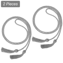 Yaomiao 2 Pieces Graduation Cords Polyester Yarn 2025 Honor Cord with Tassel for Graduation Students(Silver)