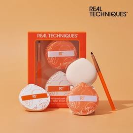 REAL TECHNIQUES Miracle Liquid Puff & Concealer Brush Set - [SET] Puff & Concealer Brush Set