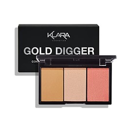 Klara Cosmetics Paleta de contorno, bronceador y rubor - Paleta 3 en 1 de sombras y contorno para un maquillaje impecable - 10 g                      