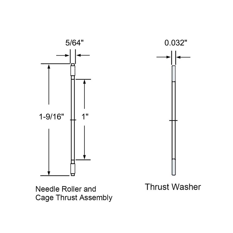 uxcell NTA1625 Thrust Needle Roller Bearings with Washers 1" Bore