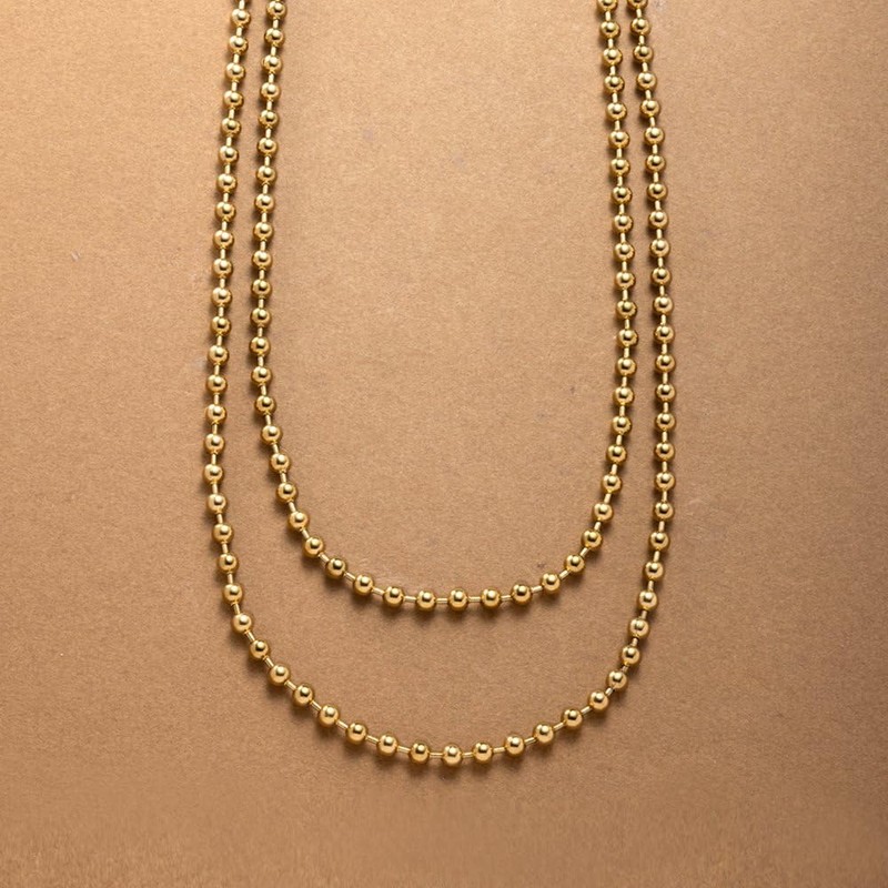 Cream Dot Necklace, Stainless Steel, Surgical Stainless Steel, Women's, Popular,
