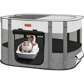 Seiyierr Foldable Pet Playpen - Cat & Puppy Playpen, Travel Dog Crate with Carrying Case, Cat Tent Dog Pen for Outdoor Camping Use