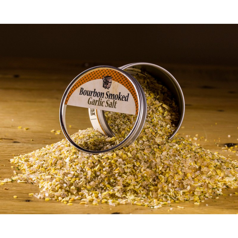 Garlic Salt - Handcrafted Bourbon Smoked Salt Blended with Garlic