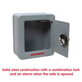 Schylling Steel Safe with Alarm - Kids Silver Metal Safe with Combination Lock and Alarm - Ages 5 and Up