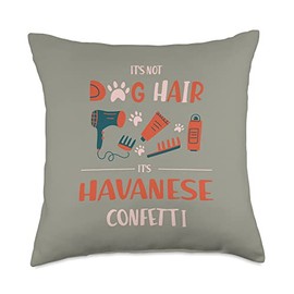 Humor Havanese Cuban Paw Animal Print Dog Breed Its Not Dog Hair Its Havanese Confetti Funny Throw Pillow, 18x18, Multicolor