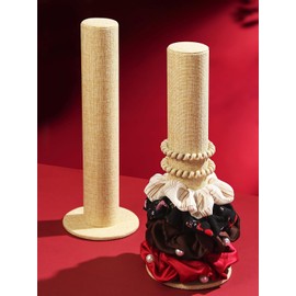 Coward - Soporte para diadema de 2 piezas, organizador de corbatas, accesorios para el cabello, pulsera organizador para niños, adolescentes, niñas y mujeres (lino amarillo)