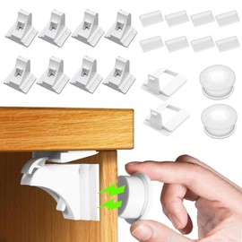 Cierres de Seguridad para Niños, Cierres Magnéticos de Seguridad, A Prueba de Niños, Cerraduras de Bebé, Funciona con La Mayoría de Armarios y Cajones, Instalación Sin Taladrar, 8 Cerraduras +2 Llaves