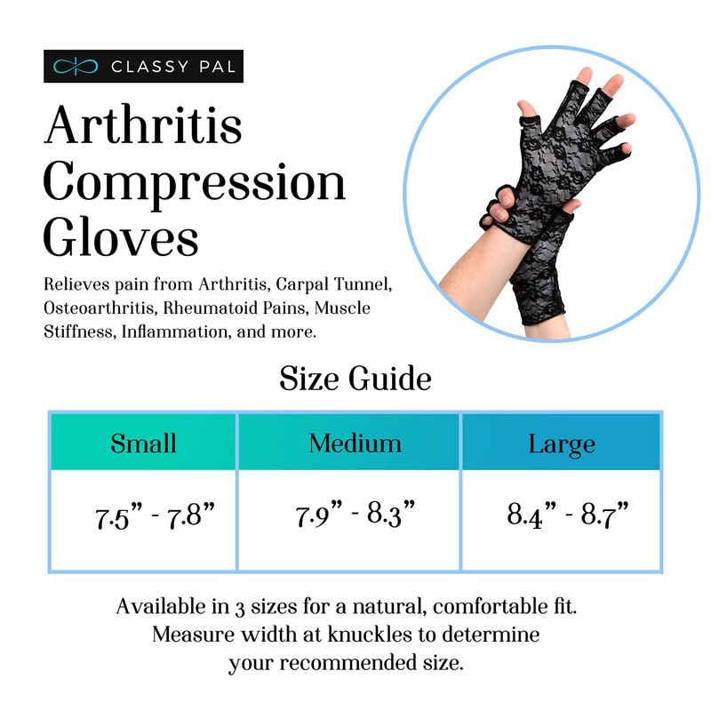 Classy Pal - Guantes de compresión para artritis, guantes de