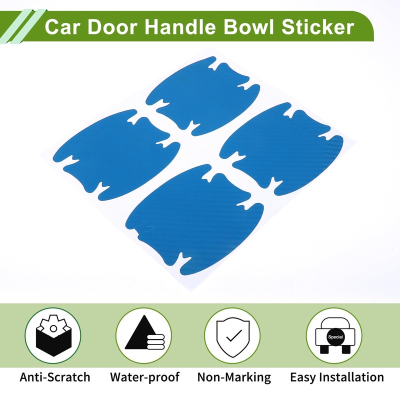 HOPESPANNER Universal 80x88mm Car Door Handle Bowl Sticker Anti-Scratches+Auto Door