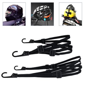 Aibeli Motorcycle Luggage Straps, Bike Rack Straps, Bungee Cords with Hooks, Bungee Straps with Hooks, Bundy Cord with Hooks, Elastic Straps with Hooks (2 Strips (Black), 60cm + 90cm)