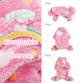 Fleece Dog Pajamas, Pjs & Onesies for Small Dogs - Warm Winter Clothes for Male & Female Puppies & Adults