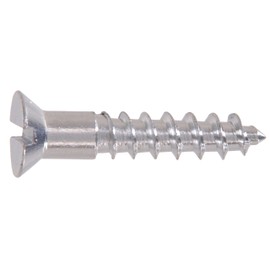 Hillman 1175 Brass Chrome Plated Flat Head Slotted Wood Screw 6 x 3/4 in. 45-Pack