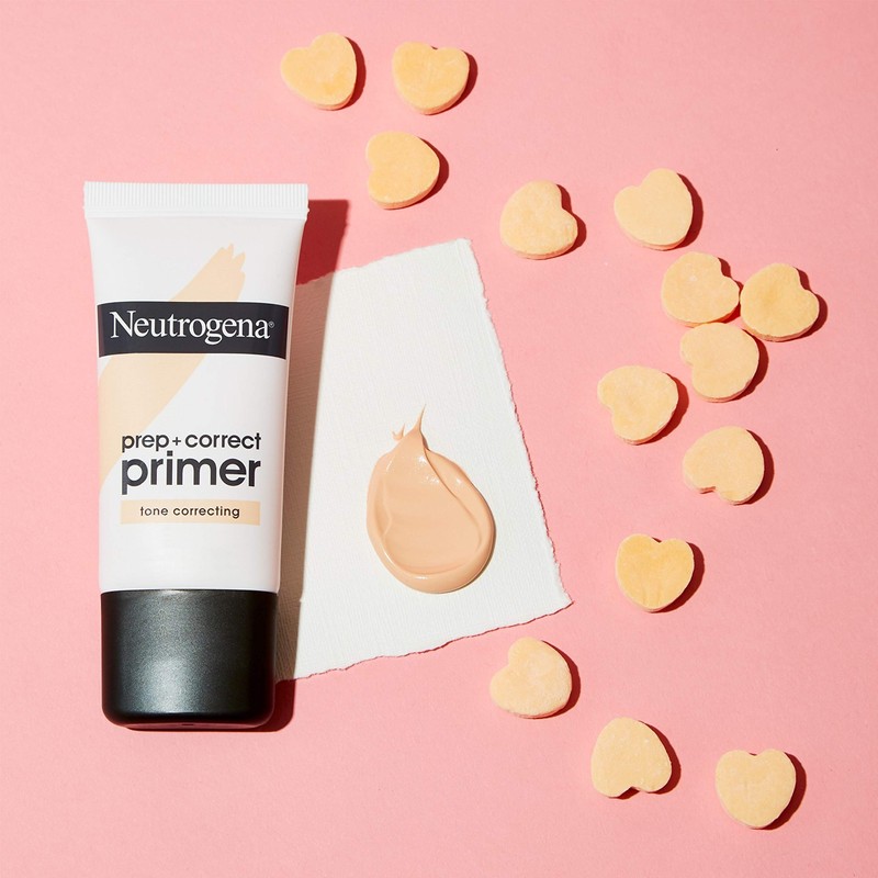 Neutrogena Prep + Correct Primer for Tone Correcting, Peach-Toned Makeup