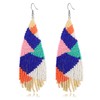 CALORVIA Boho Big Long Tassel Beaded Dangle Earrings Native Handmade