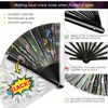TRENDBOX Large Folding Hand Fan, UV Glow Fan for Rave,