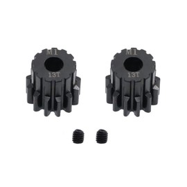 2Pcs Machined Hardened Steel 13T Motor Pinion Gear for 1/8 Traxxas Sledge Replace 6483X (1.0 Metric Pitch) (fits 5mm Shaft) Upgrade Parts