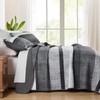 Dobuyly Grey Queen Quilt Set, Boho Bedspread Queen Size, Striped