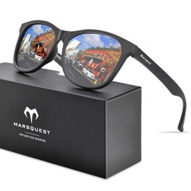 MARSQUEST Momentum Series Sunglasses, Men's, Polarized, Wellington-type, UV400, UV Protection, Impact Resistant, Motorcycle, Sports, Driving, Running, Fishing, Mountain Climbing, Fashion, Unisex, gray