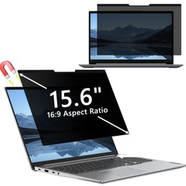 Hinnwer Magnetic Laptop Privacy Screen 15.6 Inch for 16:9 Aspect Ratio, Removable & Anti Glare Blue Light, Laptop Screen Privacy Filter 15.6 Inch for Hp/Dell/Acer/Lenovo/ThinkPad/Asus/Sony