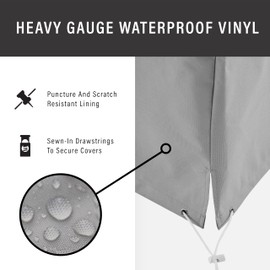 Crosley Furniture Patio Furniture Covers, Waterproof 3-Piece Cover Set for Outdoor Sectional Sofa Sets, Gray