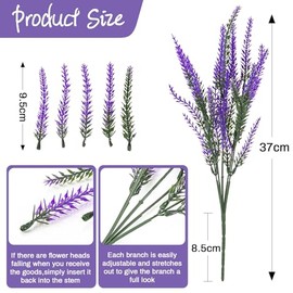 RAINFLOW - Flores artificiales de lavanda – 11 piezas de plantas artificiales de lavanda artificial de plástico morado para el hogar, habitación, ventana, boda, jardín, mesa, jarrón para decoración de