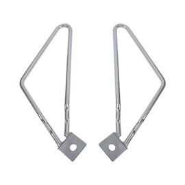 KIMISS 2 x Motorcycle Saddle Bag Mounts Brackets for XL883/1200 HD1450/1584 (Silver)