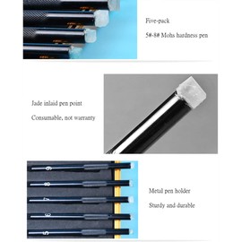 Saladulce Mohs Hardness Test Kit Mohs Hardness Picks 5 Pack Mohs Hardness Tester Industrial Mineral Identification Kit Gem Jade Jewelry 5-9 Scratch Tester