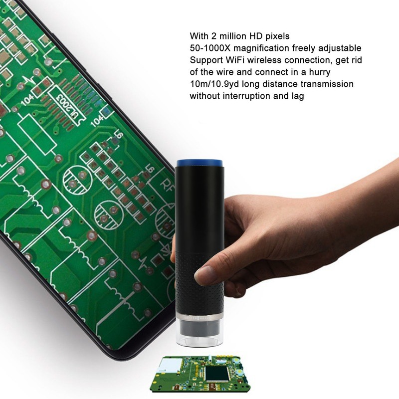 Wireless WiFi Microscope 2MP 50‑1000X Magnification Portable Wireless USB Digital