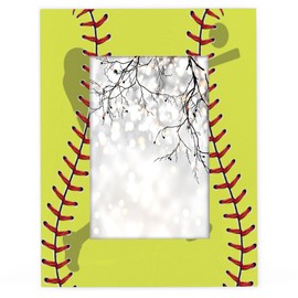 Funky Qiu 8x10 Picture Frame Sport Baseball Softball Lace Photo Frame for Wall and Tabletop Display Wooden Photo Picture Frame Home Decor