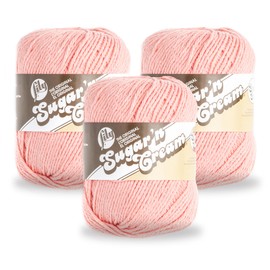 Lily Super Size Coral Rose Yarn - 3 Pack of 113g/4oz - 100% Cotton - #4 Worsted (Medium) - 190 Yards - Knitting/Crochet