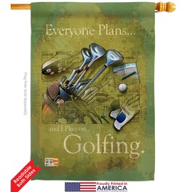 Plan To Golf House Flag Eagle Set Sports 18 Hole Ball Championship Club Entertainment Activity Physical Small Decorative Gift Yard Banner Double-Sided Made In USA 28 X 40
