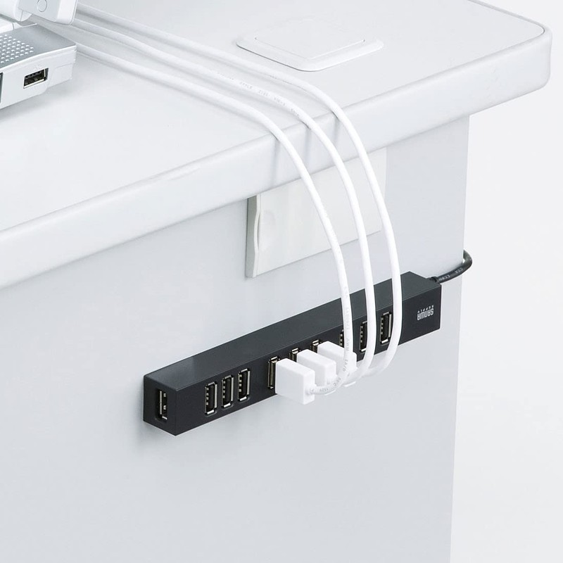 Sanwa Supply USB 2.0 Hub (10 Ports) USB-2H1001BKN Black