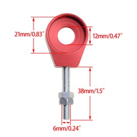 WOOSTAR 12mm Motorcycle Chain Adjuster Tensioner Replacement for 70cc 110cc 125cc Taotao Chinese Dirt Pit Bike Red