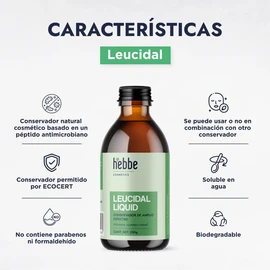 Hebbe - Leucidal, Conservador Natural y Antimicrobiano para Cosméticos, 250 g