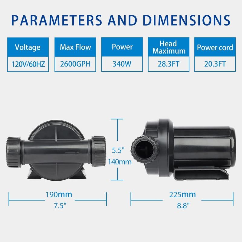OYO WATER Submersible Pump for Pond Inline Pump Waterfall Pumps
