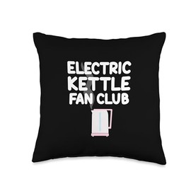 Electric Kettle Fan Club Boiling Hot Water Maker Coffee Tea Throw Pillow