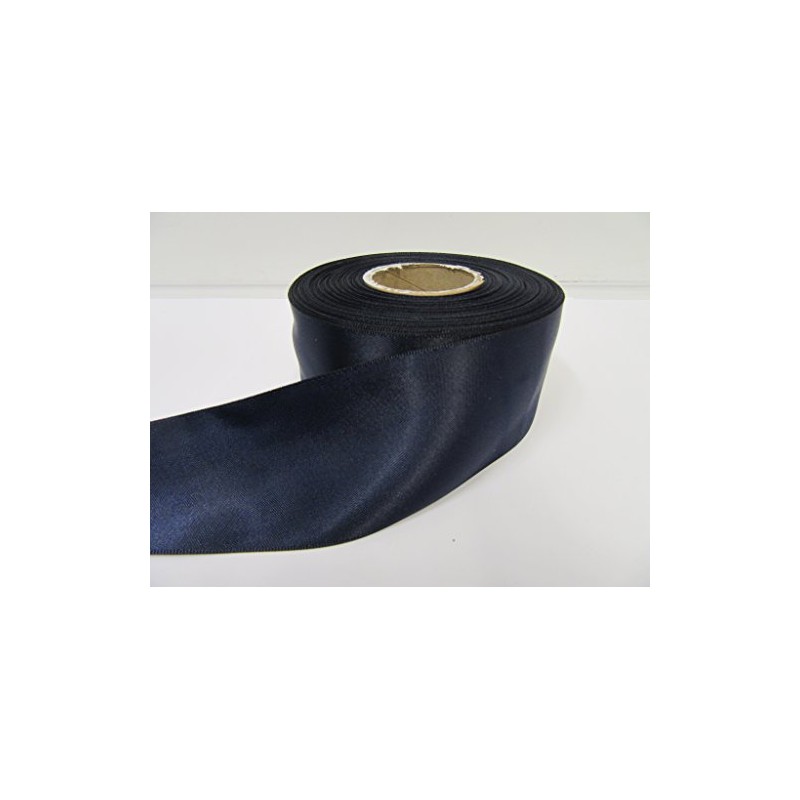 2 metres of 50mm Satin Ribbon Navy Dark Blue Double