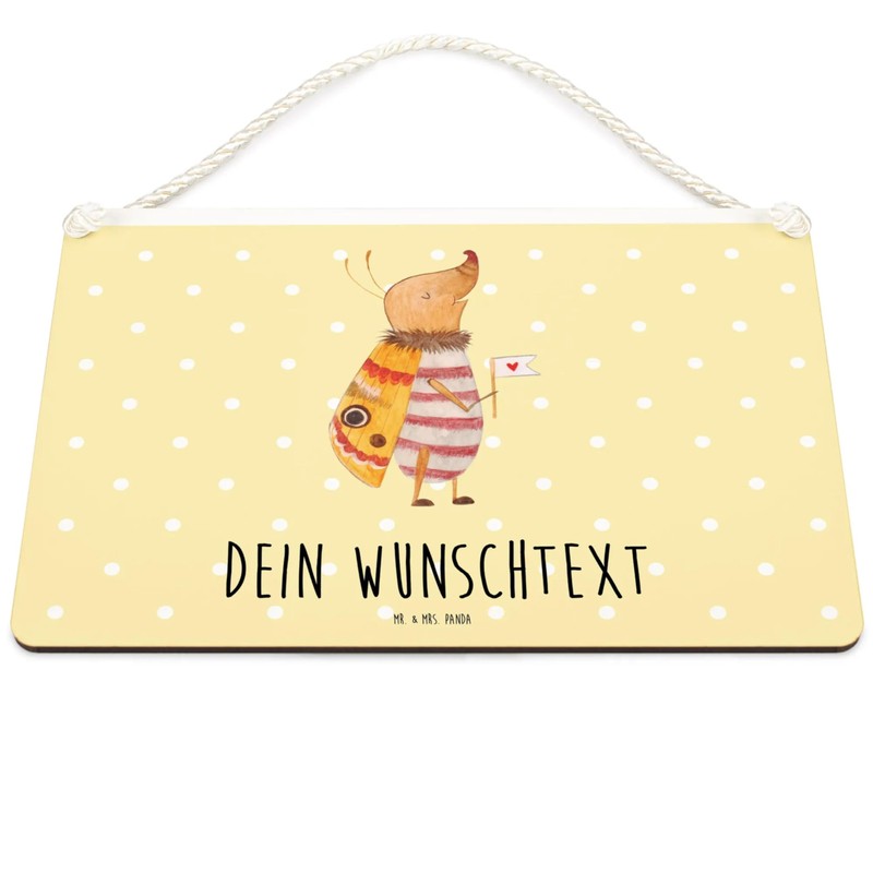 Mr. & Mrs. Panda Personalisiertes Deko Schild Nachtfalter Fähnchen DIN