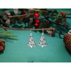 Christmas Tree Earrings for Women Girls Silver Plated Crystal Christmas